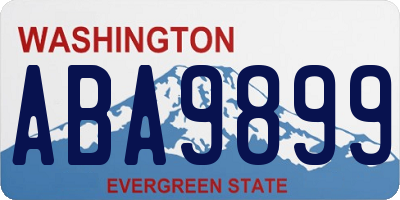 WA license plate ABA9899