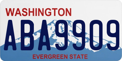 WA license plate ABA9909