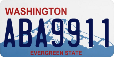 WA license plate ABA9911