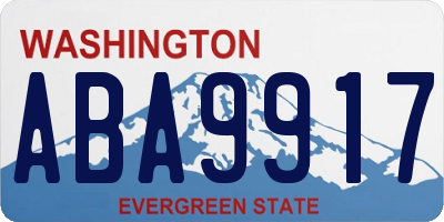 WA license plate ABA9917