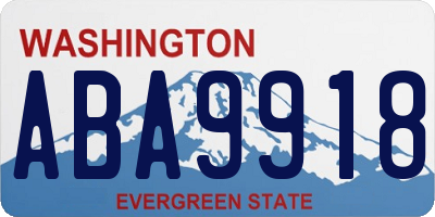 WA license plate ABA9918