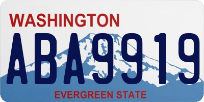 WA license plate ABA9919