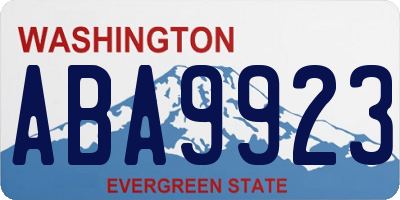 WA license plate ABA9923