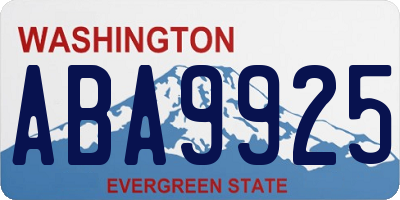 WA license plate ABA9925