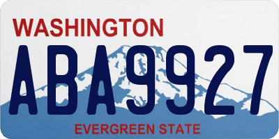 WA license plate ABA9927