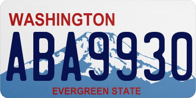 WA license plate ABA9930