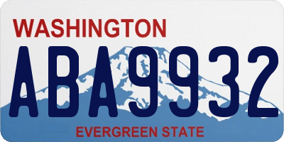 WA license plate ABA9932