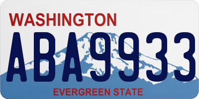 WA license plate ABA9933