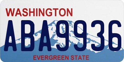 WA license plate ABA9936