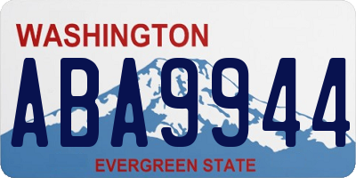 WA license plate ABA9944