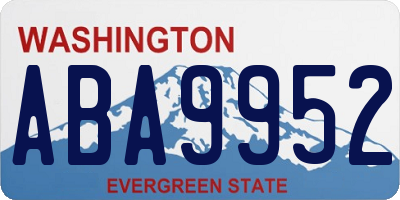 WA license plate ABA9952