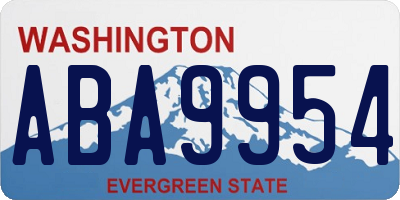 WA license plate ABA9954