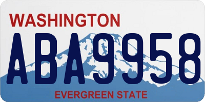 WA license plate ABA9958