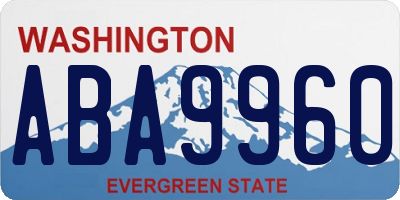 WA license plate ABA9960