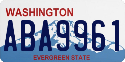 WA license plate ABA9961