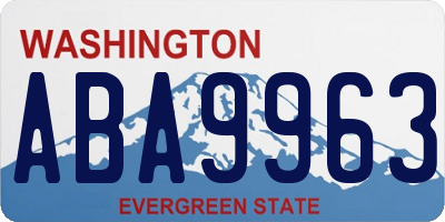 WA license plate ABA9963