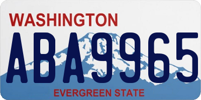 WA license plate ABA9965