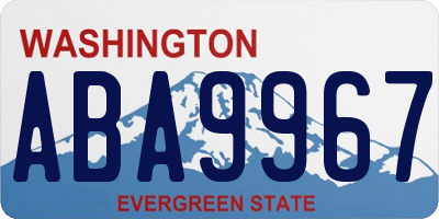 WA license plate ABA9967
