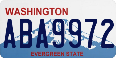 WA license plate ABA9972
