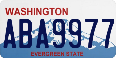 WA license plate ABA9977