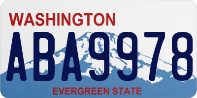 WA license plate ABA9978