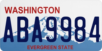 WA license plate ABA9984
