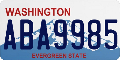 WA license plate ABA9985