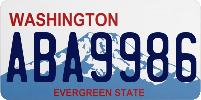 WA license plate ABA9986