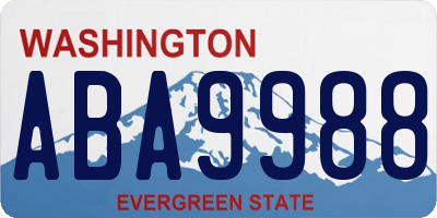 WA license plate ABA9988