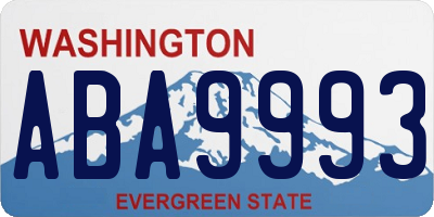 WA license plate ABA9993