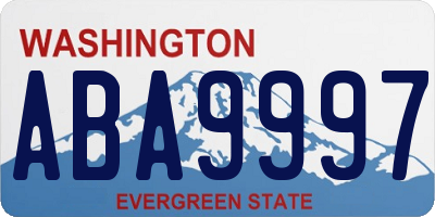 WA license plate ABA9997