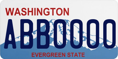 WA license plate ABB0000