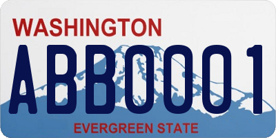 WA license plate ABB0001