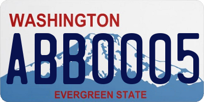 WA license plate ABB0005