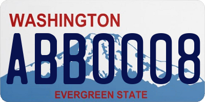 WA license plate ABB0008
