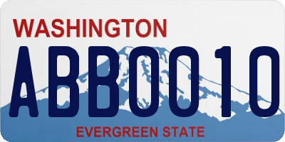 WA license plate ABB0010
