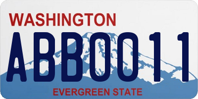WA license plate ABB0011