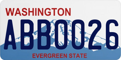 WA license plate ABB0026