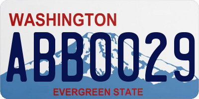 WA license plate ABB0029