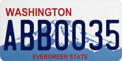 WA license plate ABB0035