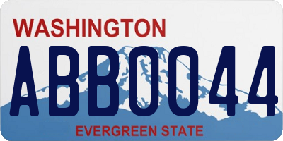 WA license plate ABB0044
