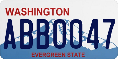 WA license plate ABB0047