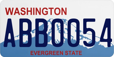 WA license plate ABB0054