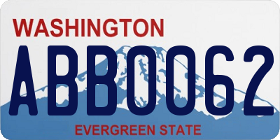 WA license plate ABB0062