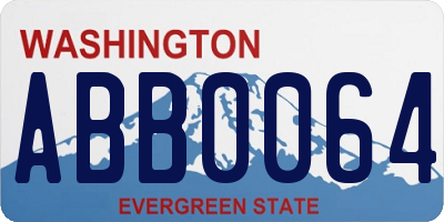 WA license plate ABB0064