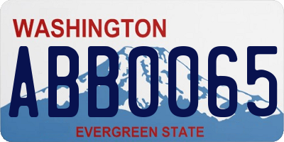 WA license plate ABB0065