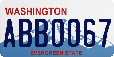WA license plate ABB0067