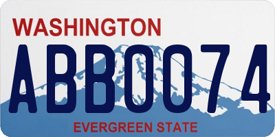 WA license plate ABB0074