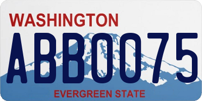 WA license plate ABB0075