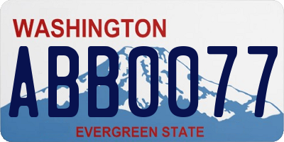 WA license plate ABB0077